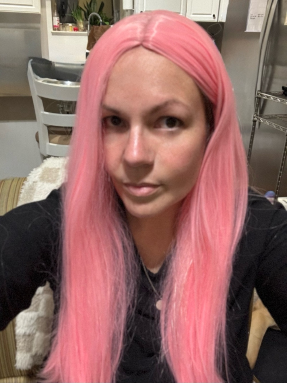 Pink Straight Long Synthetic Wig - Fashionable Women Hair
